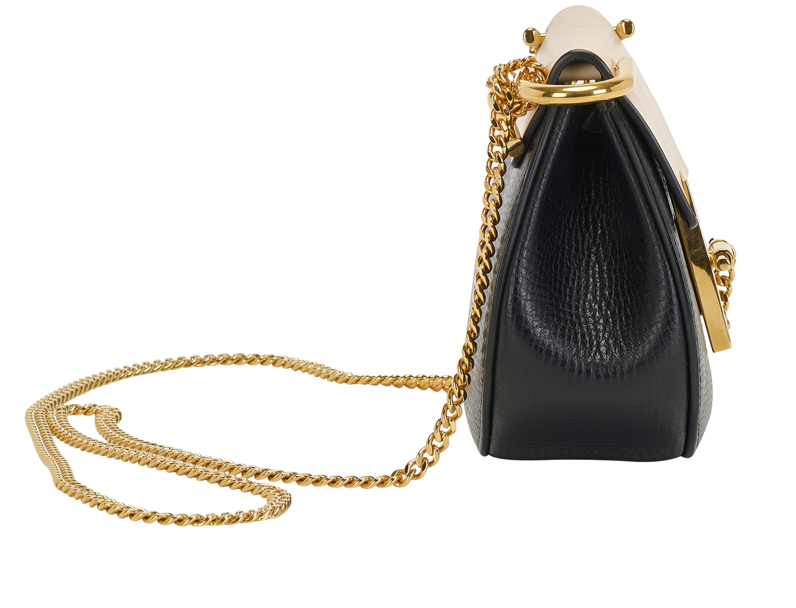 Nano Drew, &pound;295, Handbags, Black/White, Leather, Side view